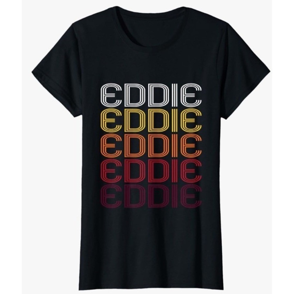 Unbranded Eddie T-Shirt Women Small Black New Retro Wordmark Pattern C1140